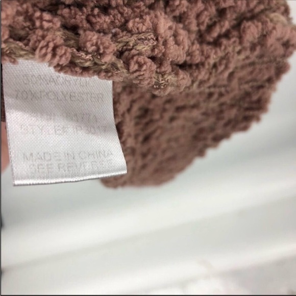 4/$45 MACARON Pink Mauve Mid Length Teddy Knit Cardigan Sweater Small - Picture 5 of 5